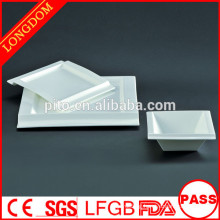 2015 new design white porcelain square plate bowl with attractive design